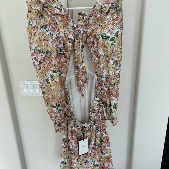 NEW EN SAISON ANTHROPOLOGIE PRESLEY RUFFLE MINI DRESS - Picture 6 of 12